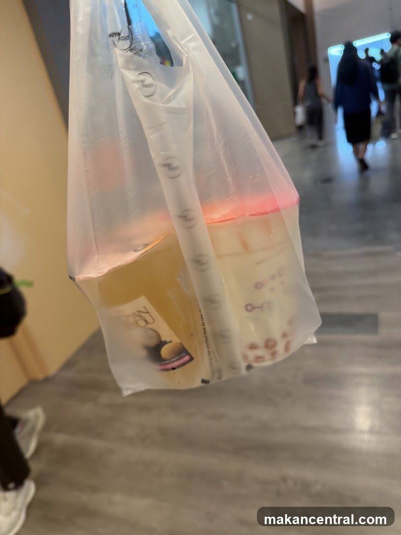 Two Bubble Teas in a Plastic Bag