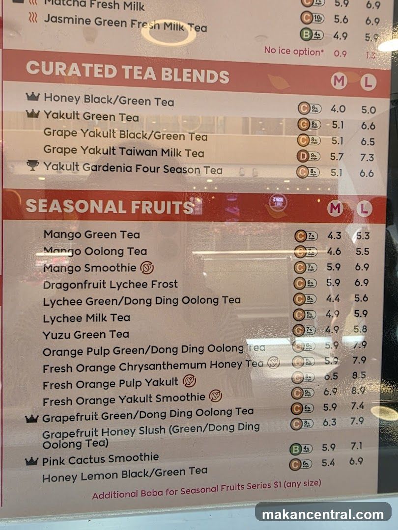 Tea Menu