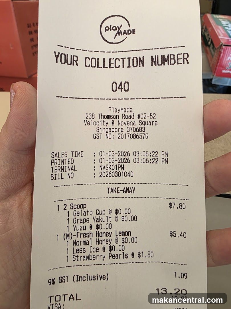 Receipt from PlayMade