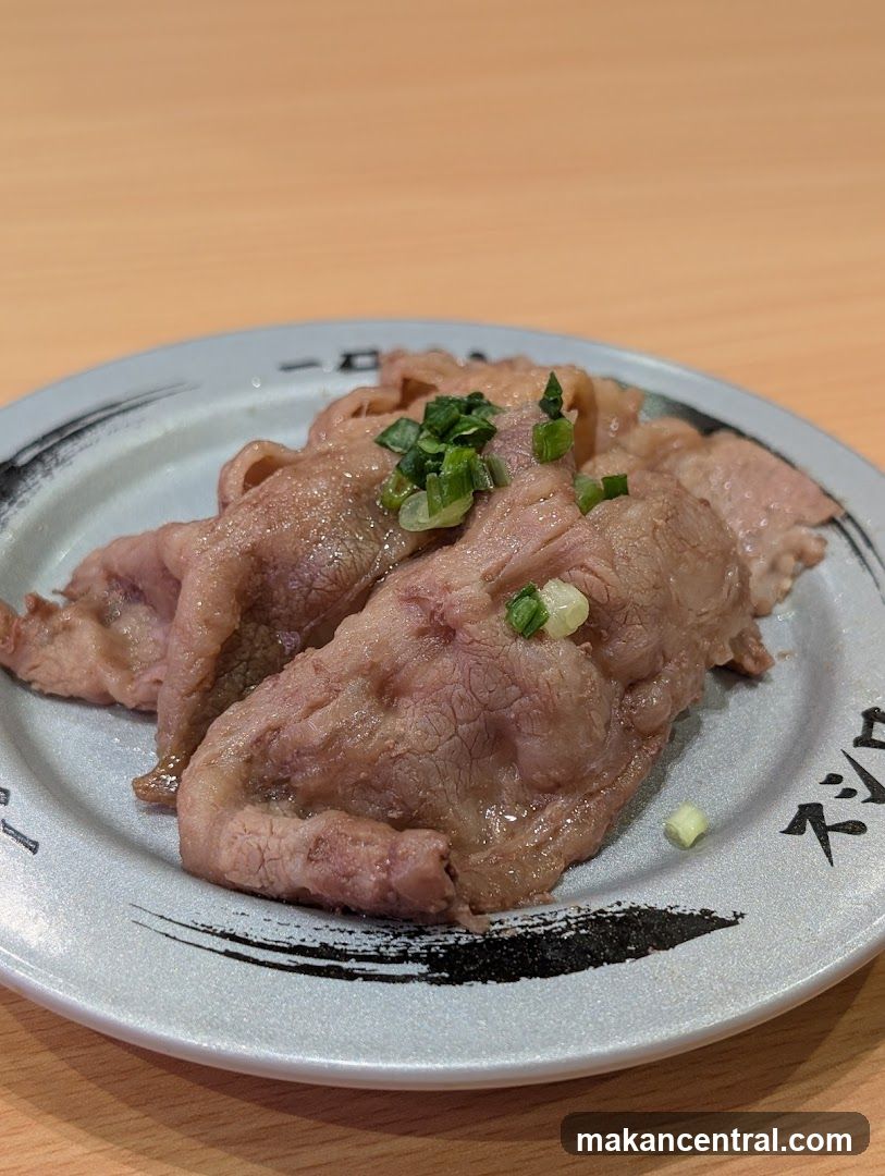 Cooked Beef Slices with Green Onions