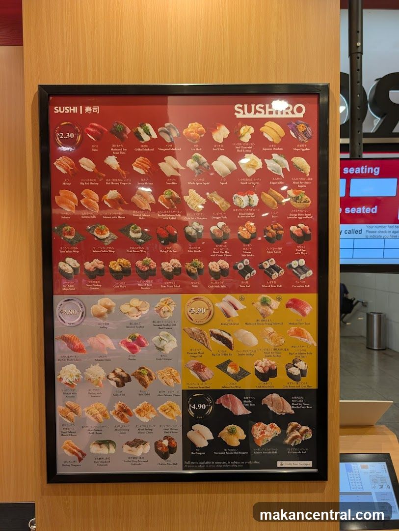 SUSHIRO Menu