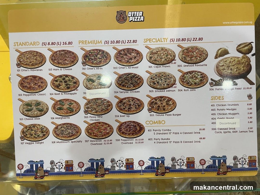Otter Pizza Menu