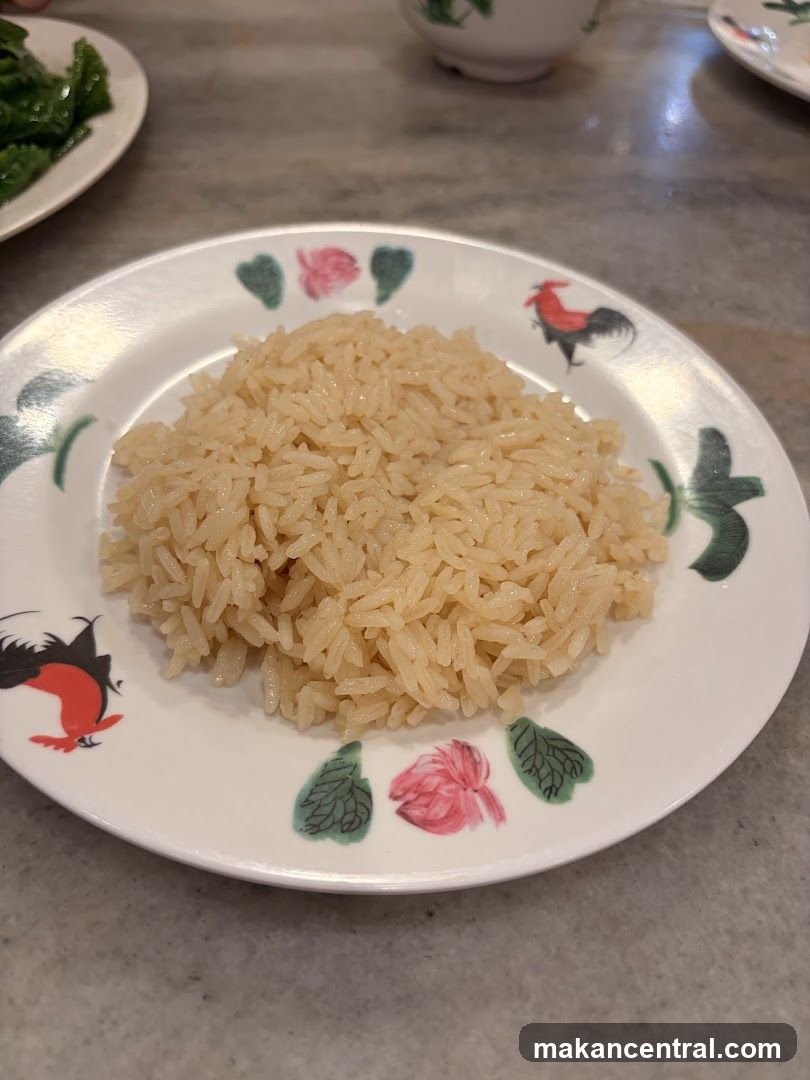 Steamed Rice on a Decorative Plate