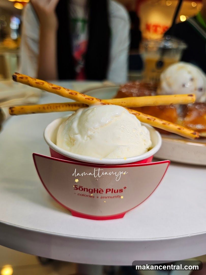 Ice Cream Dessert with Pretzel Sticks