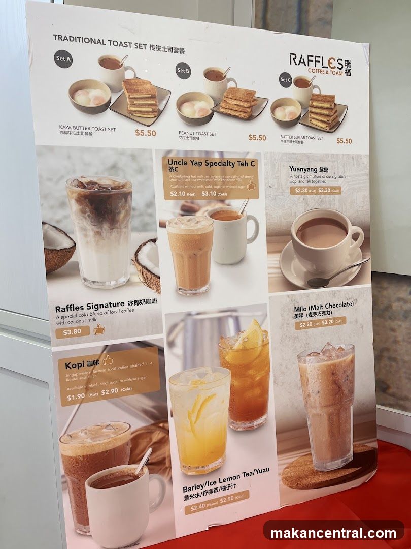 Raffles Coffee & Toast Menu