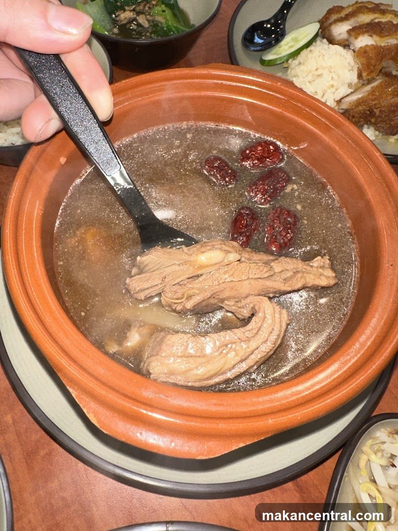 Bowl of Soup with Meat and Red Dates