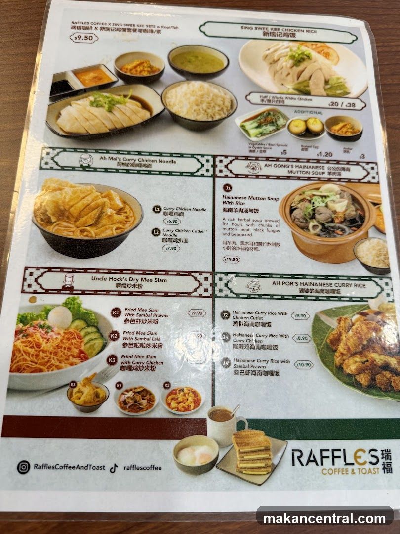 Raffles Coffee & Toast Menu