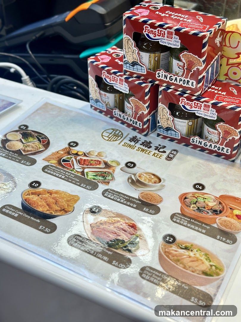 Sing Swee Kee Menu with Fong Yi Kaya Spread