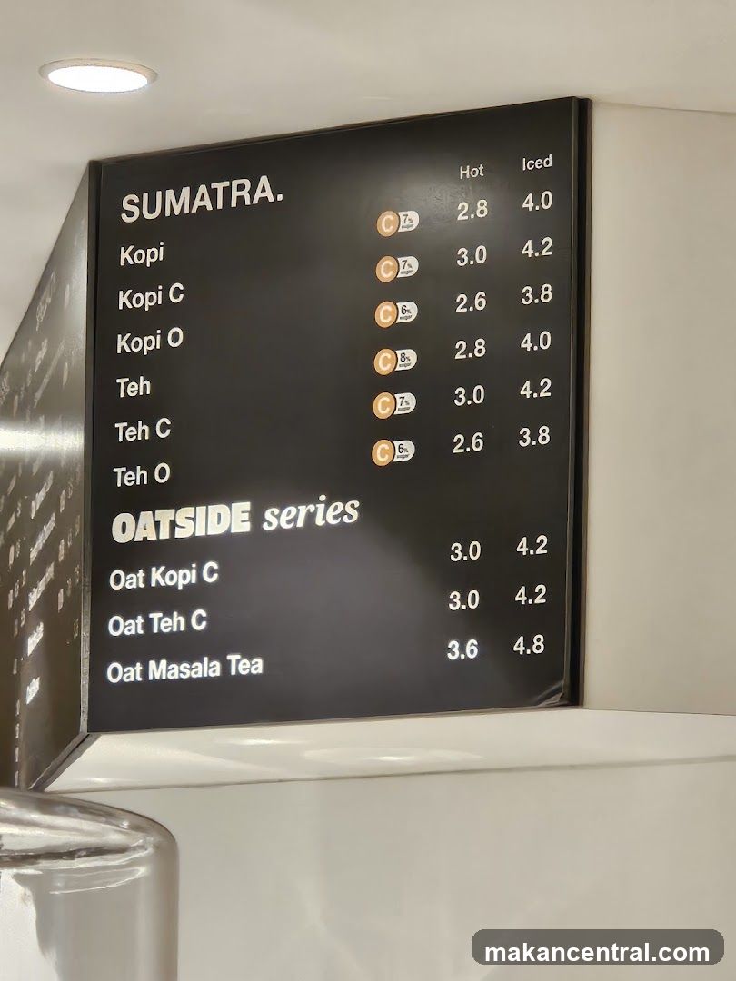 Sumatra & Oatside Series Menu