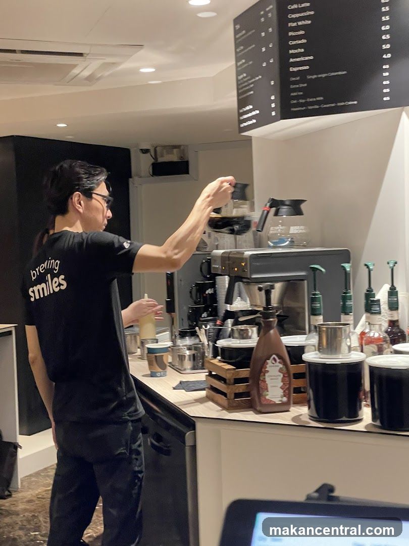 Barista preparing coffee
