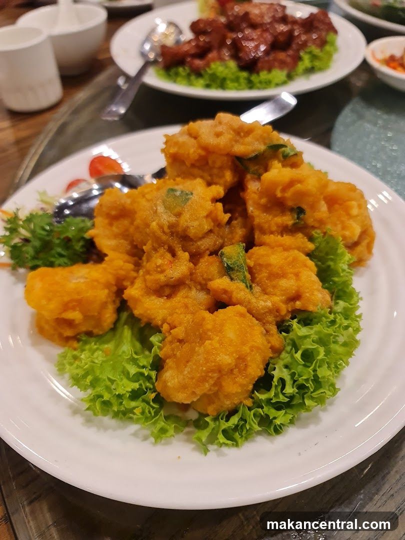 Golden Fried Food on Lettuce