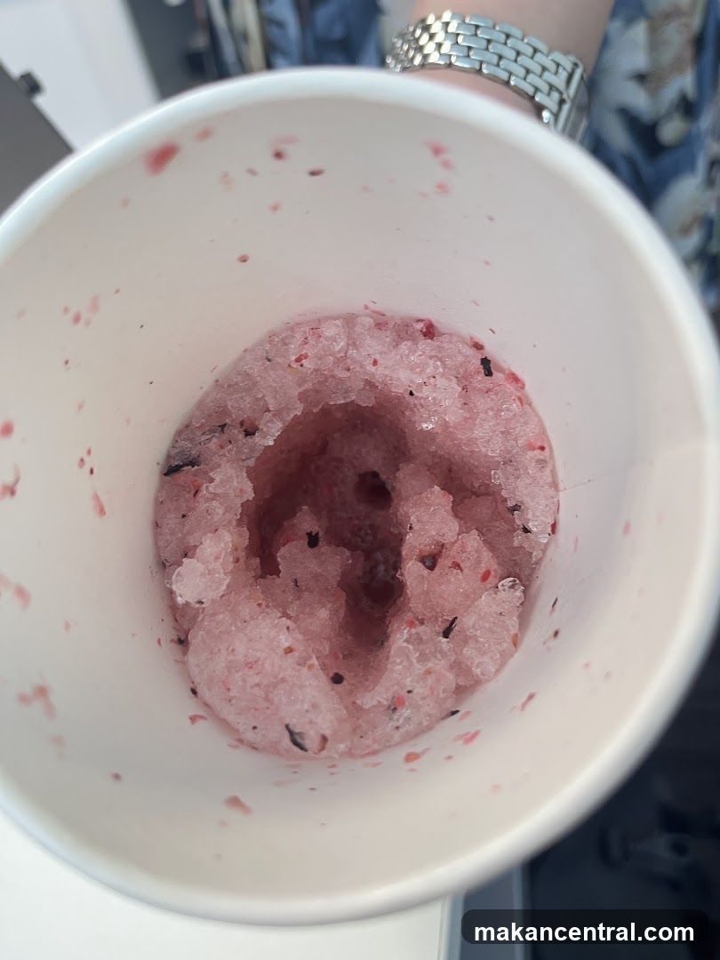 Close-up of a berry slushy