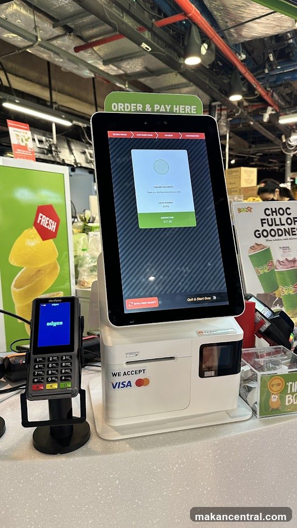 Self-service kiosk and payment terminal