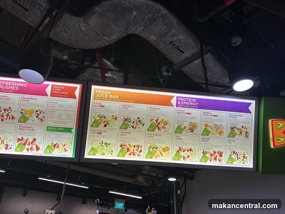 Juice Bar Menu