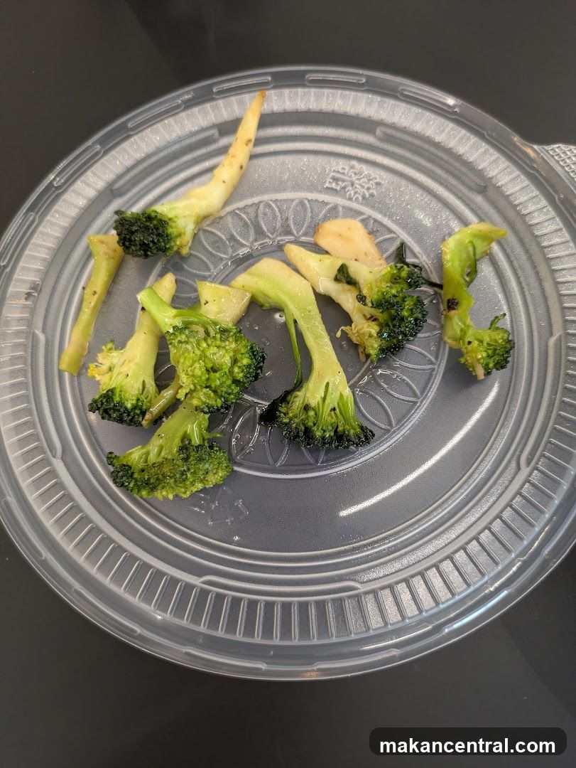 Cooked Broccoli Stems