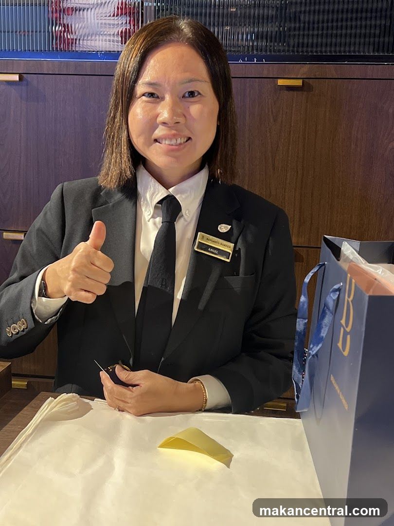 Employee giving a thumbs up