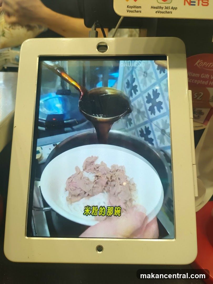 Tablet displaying food preparation