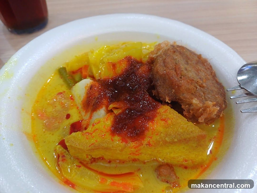 Lontong with Fried Patty