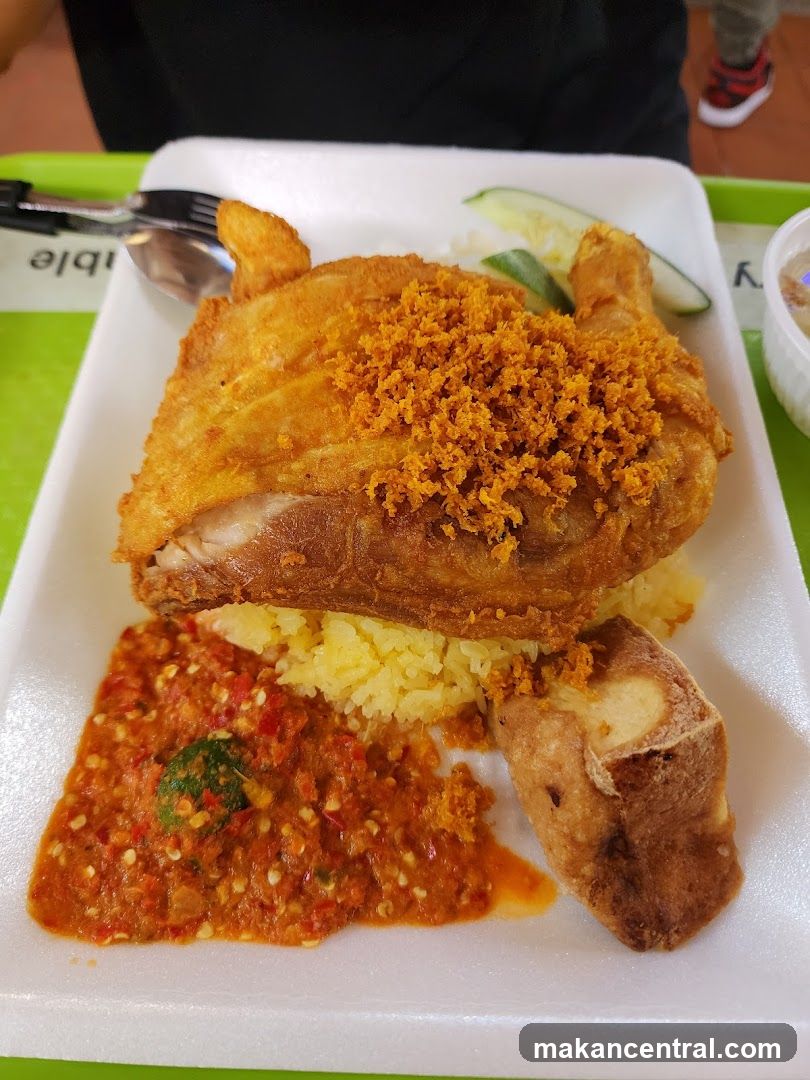 Fried Chicken with Rice and Sambal