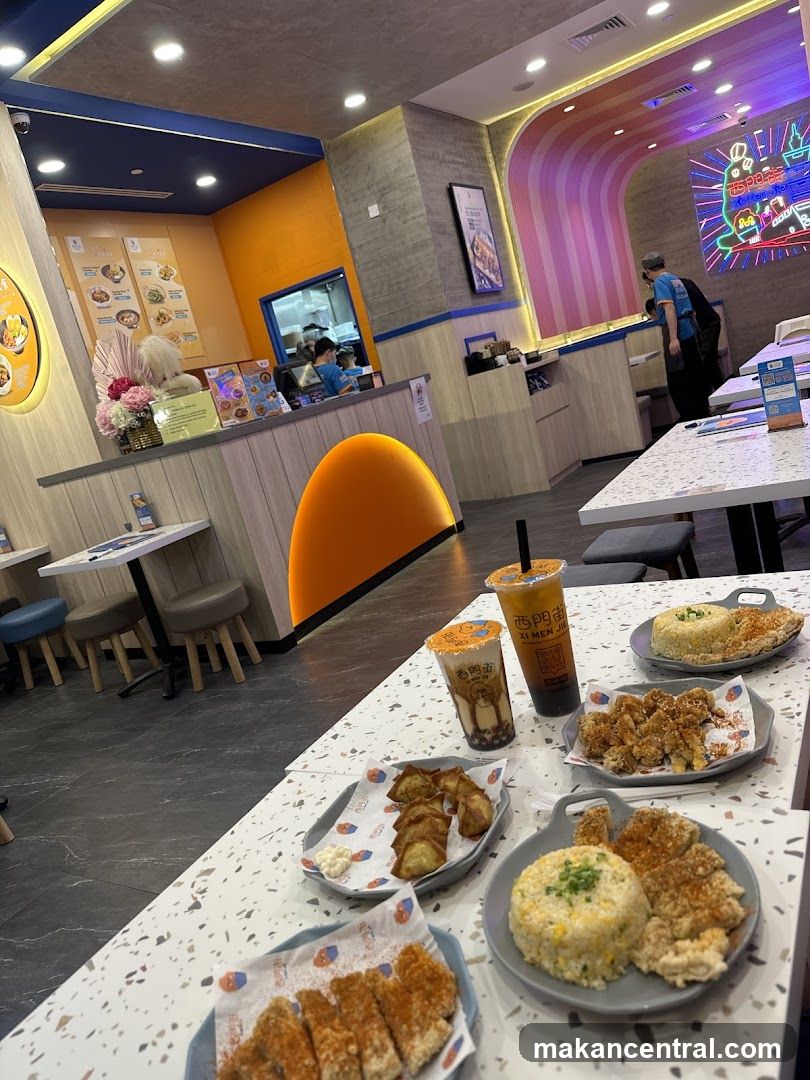 Restaurant Interior with Food and Drinks