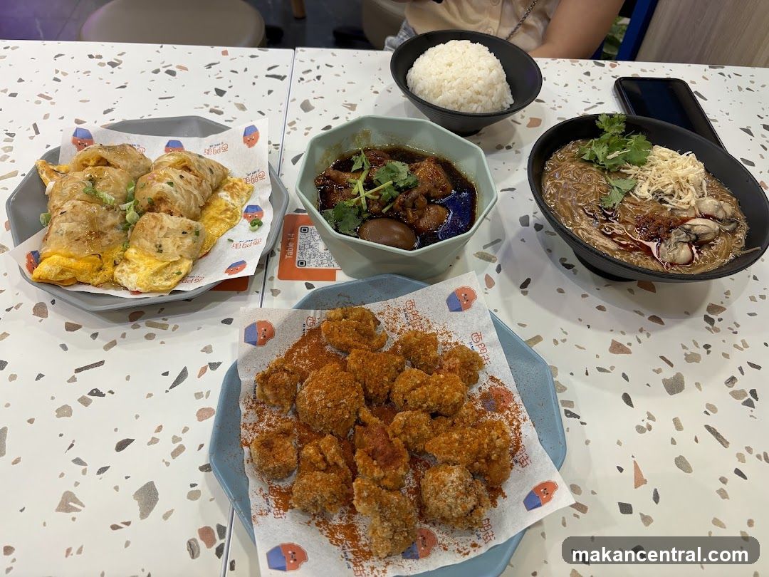 Table with various Taiwanese dishes