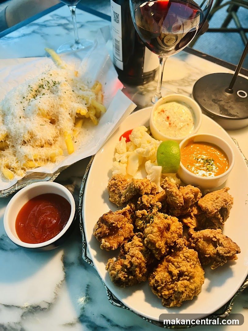 Fried Appetizers with Dips and Fries