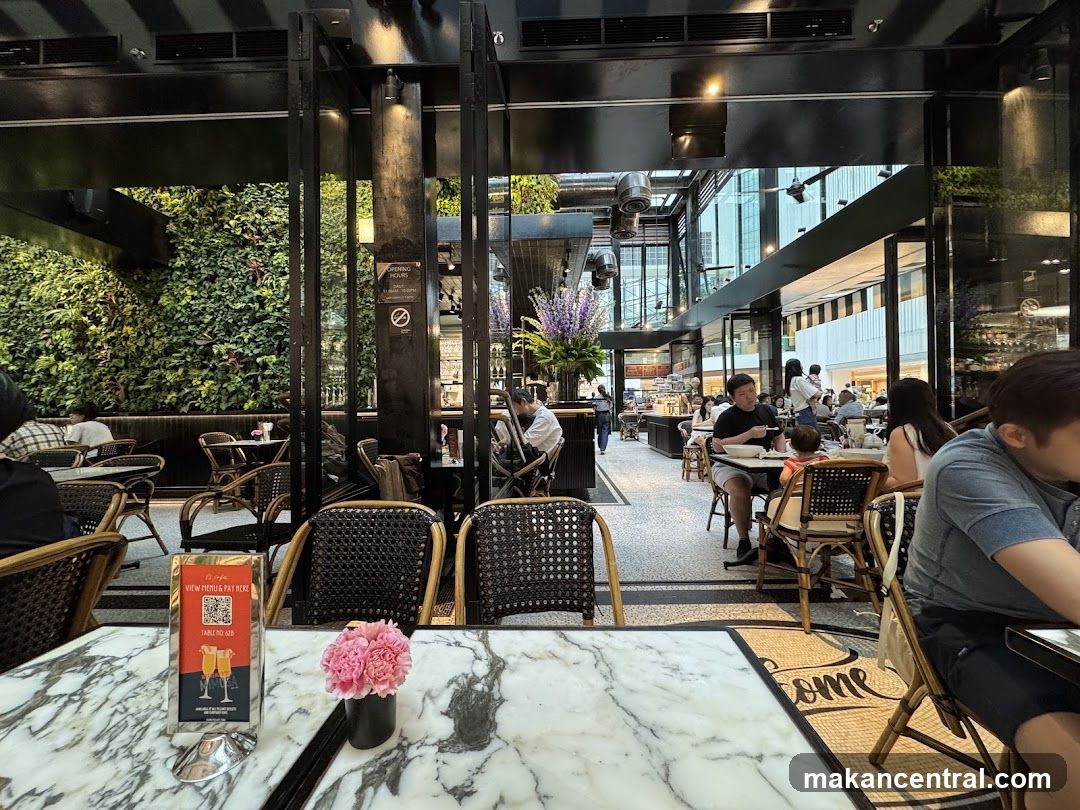 Restaurant Interior with Green Wall