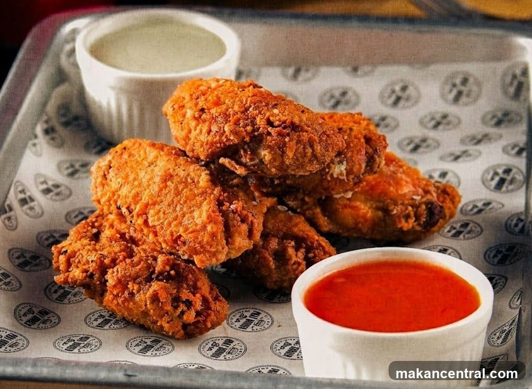 Fried Chicken Wings with Dips