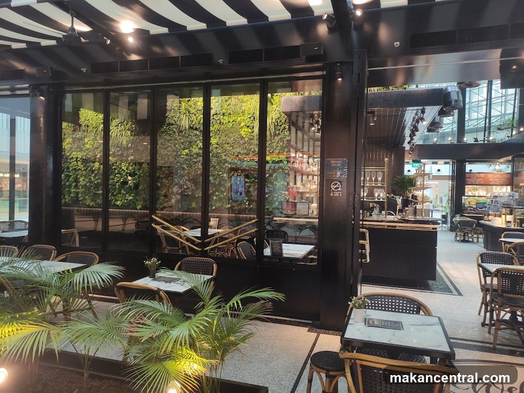Restaurant Interior with Green Wall