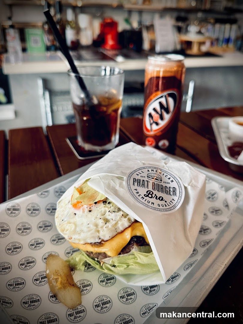 Burger and A&W soda