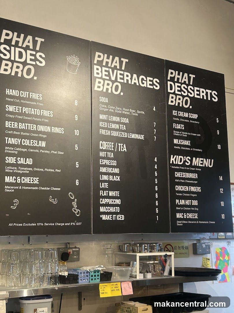 PHAT SIDES BRO. PHAT BEVERAGES BRO. PHAT DESSERTS BRO. KID'S MENU