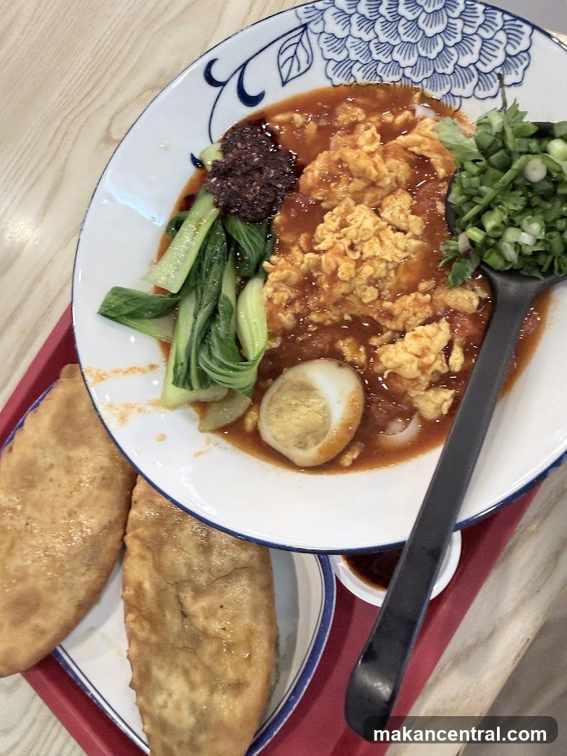 Noodle Dish with Fried Pastries