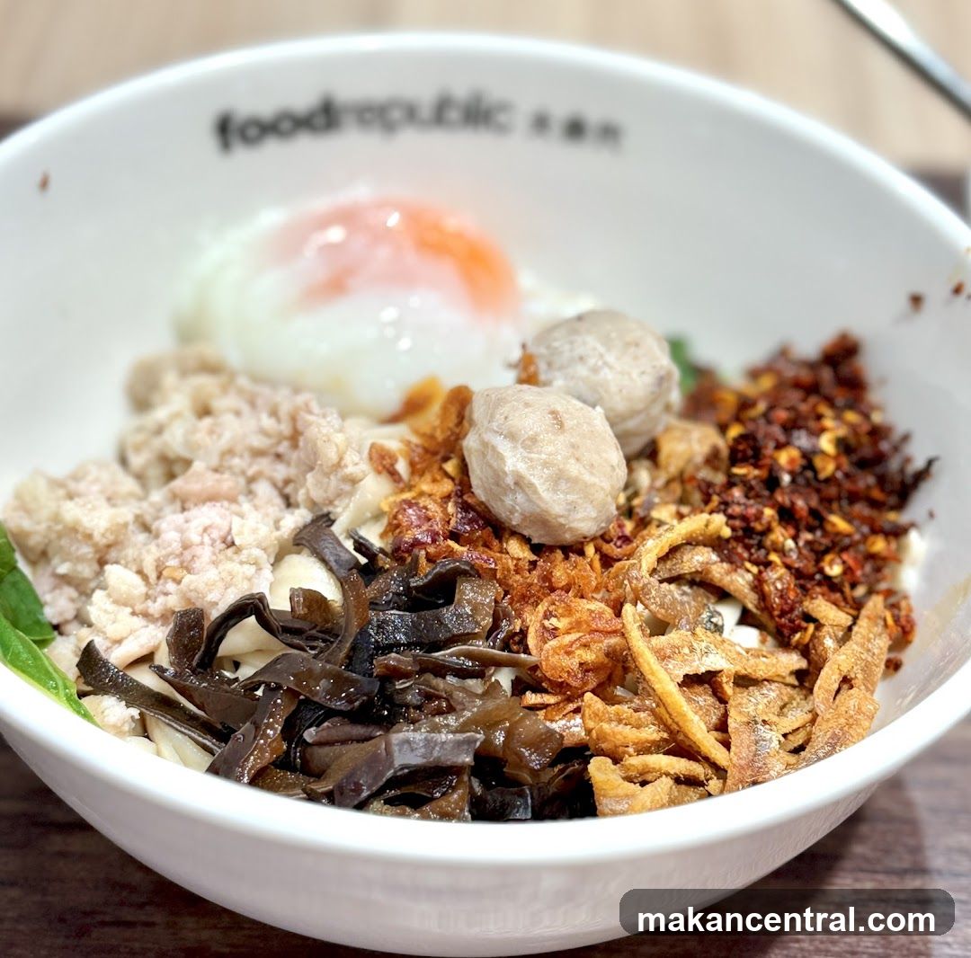 Noodle Bowl with Egg and Meatballs
