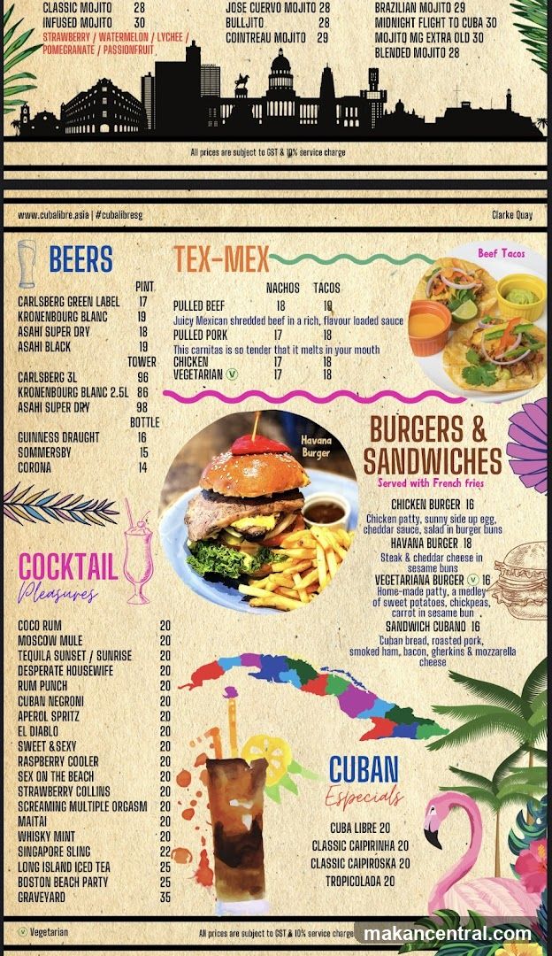 Cuba Libre Menu