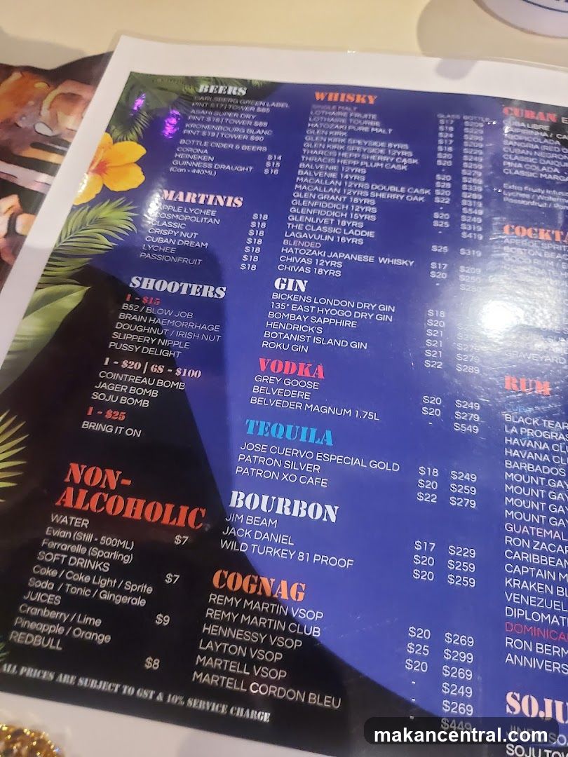 Drinks Menu