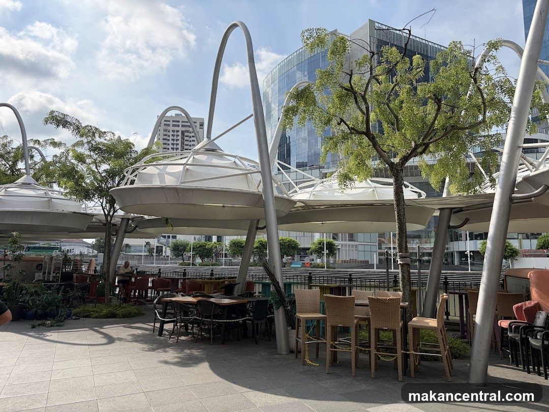 Outdoor Seating Area with Modern Architecture