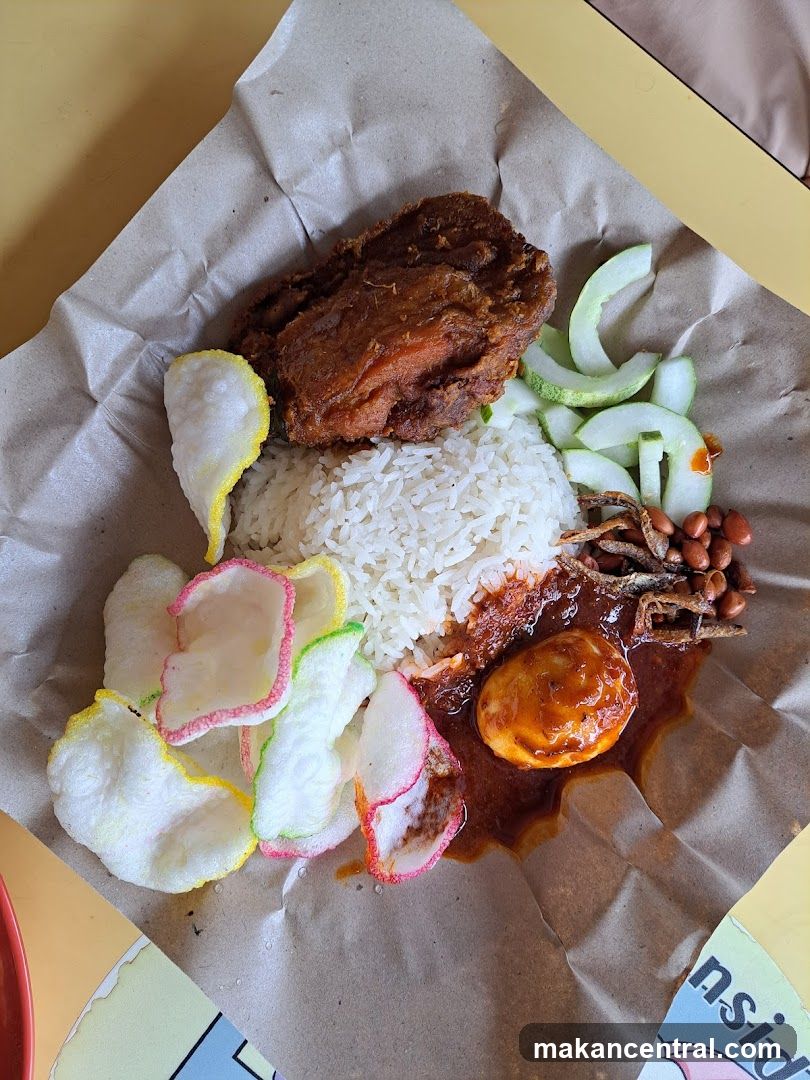 Nasi Lemak with Fried Chicken