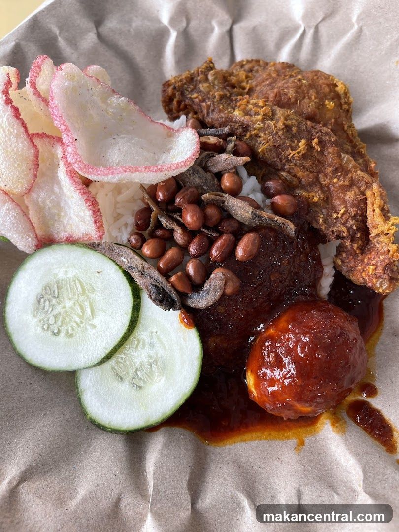 Nasi Lemak with Fried Chicken