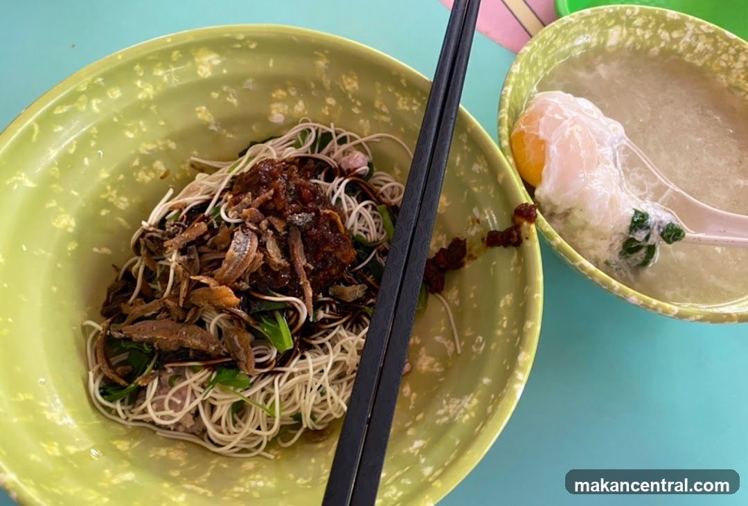 Noodles with Anchovies and Egg Drop Soup
