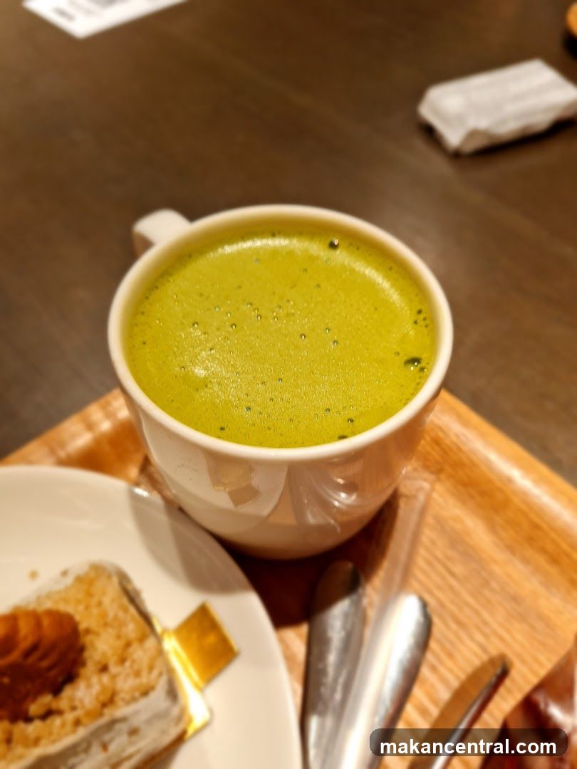 Matcha Latte and Pastry