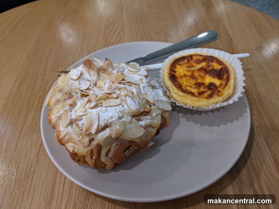Almond Croissant and Egg Tart