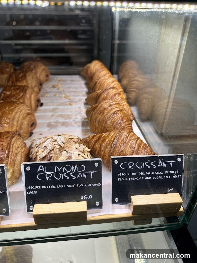 Croissants in a Display Case