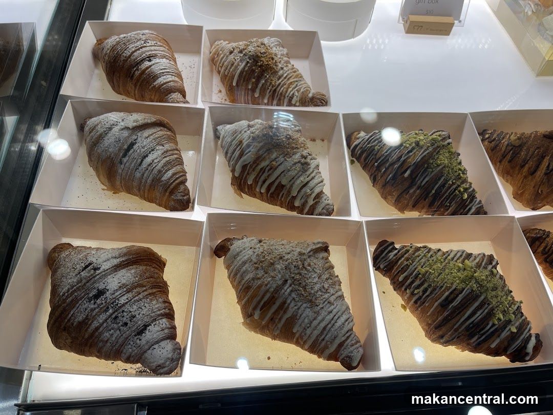 Croissants in a Display Case