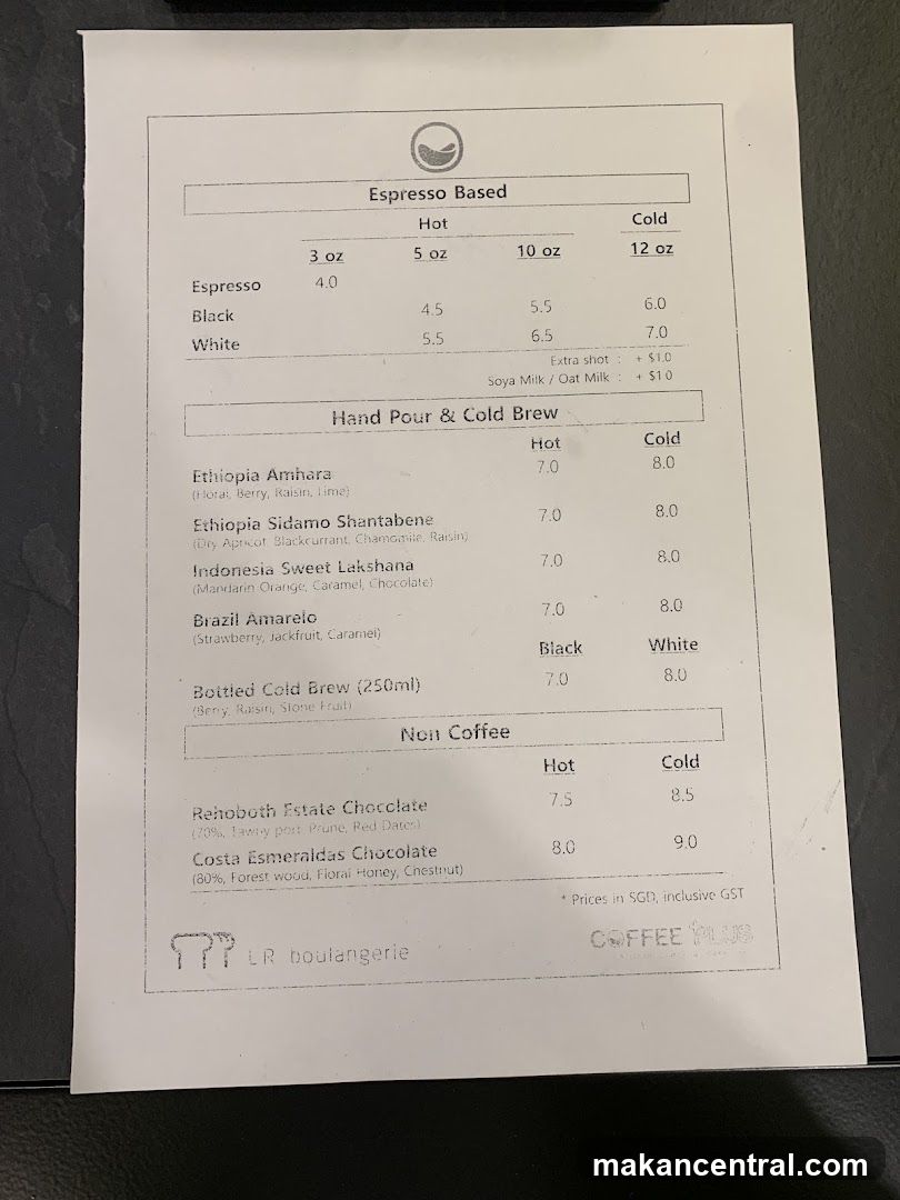 Coffee Menu