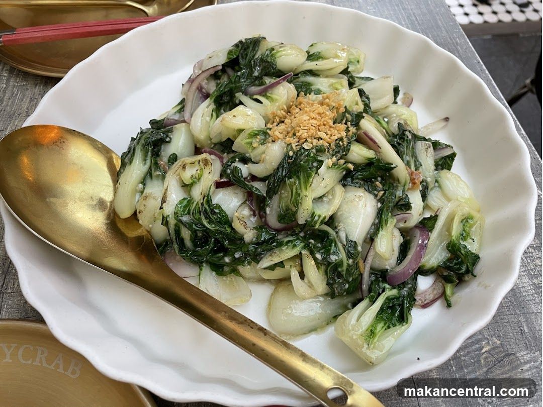 Bok Choy with Garlic and Red Onion