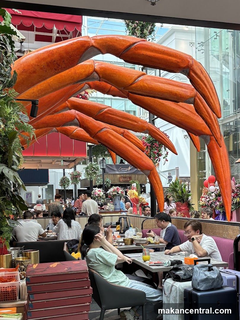 Restaurant Interior with Crab Claw Sculpture