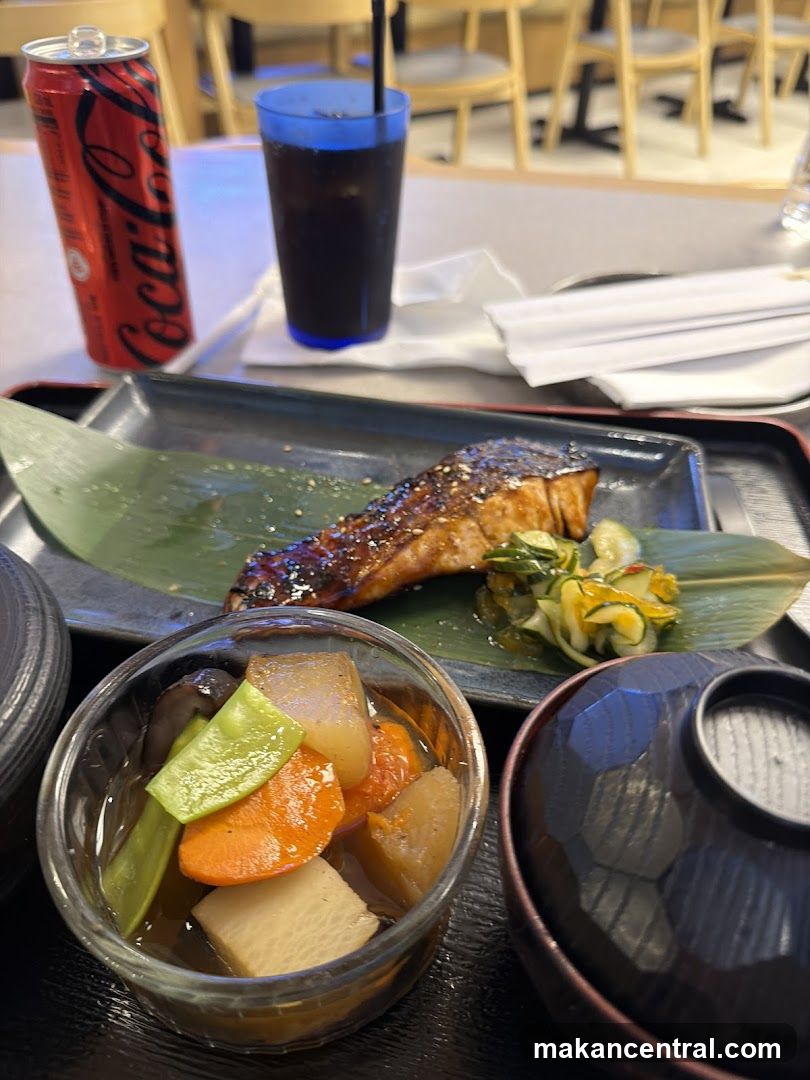 Salmon Meal with Drink