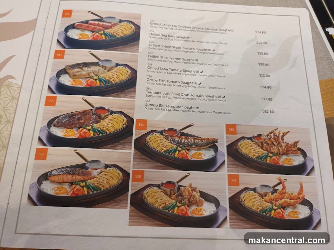 Spaghetti Menu