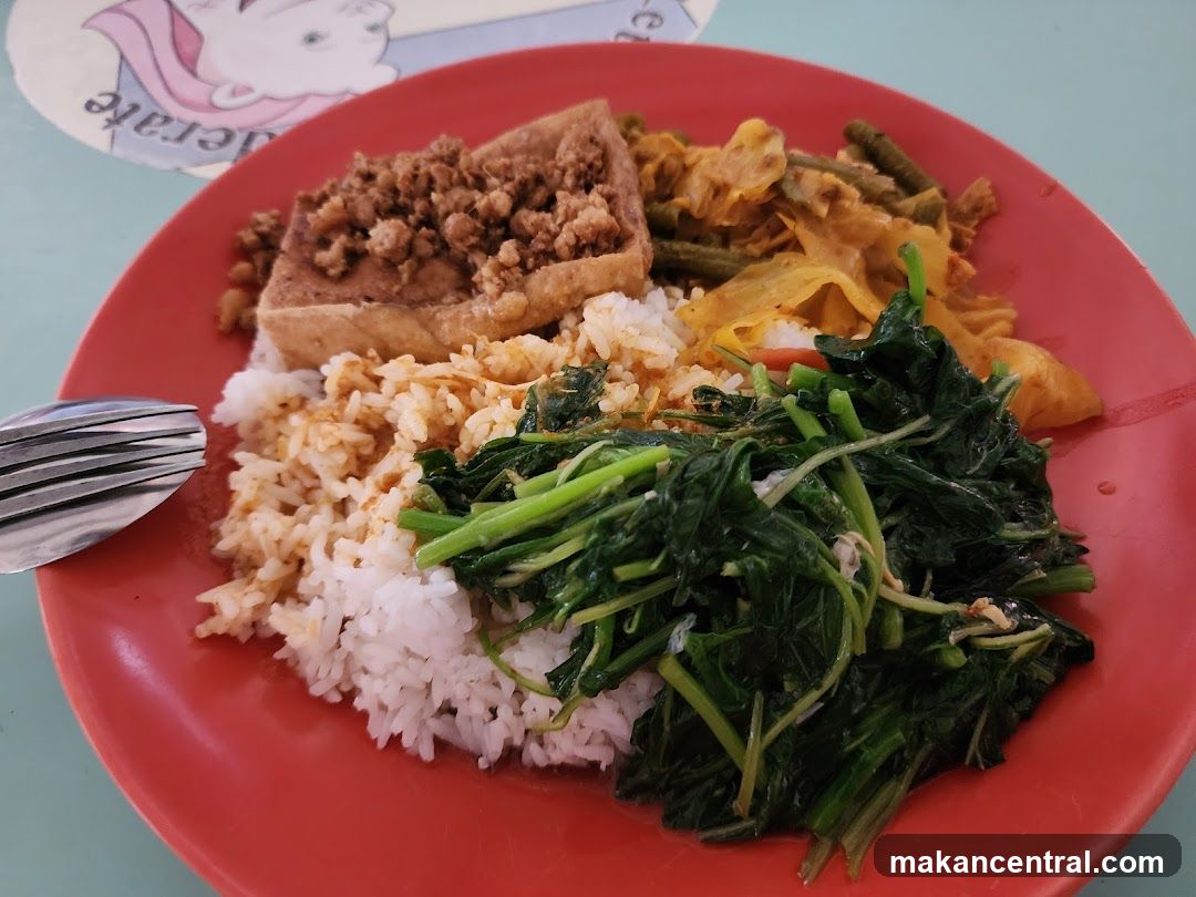 Rice plate with various toppings
