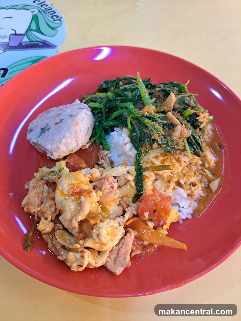 Plate of Rice with Various Toppings